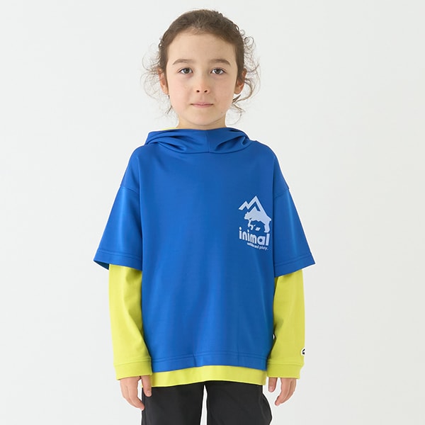 Japanese children's clothing mini #ML waterproof series quick-drying series fake two-piece tops 100-140cm boys'/girls' spring and summer TOPS