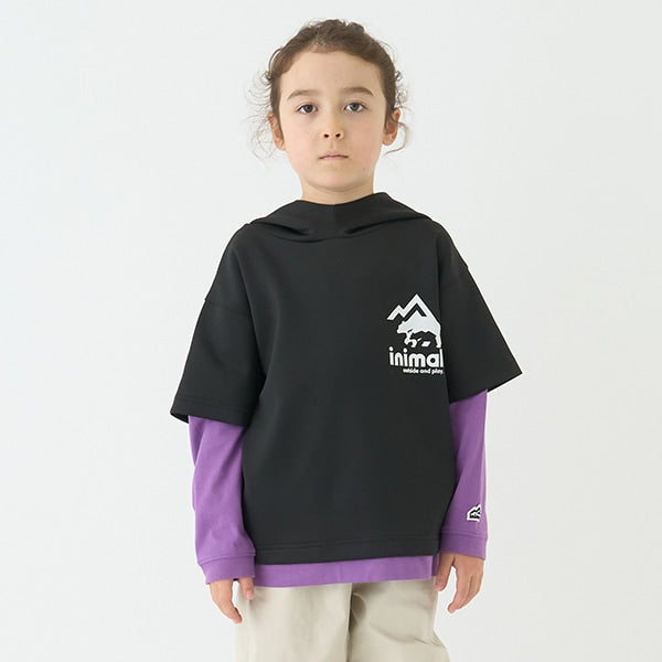 Japanese children's clothing mini #ML waterproof series quick-drying series fake two-piece tops 100-140cm boys'/girls' spring and summer TOPS