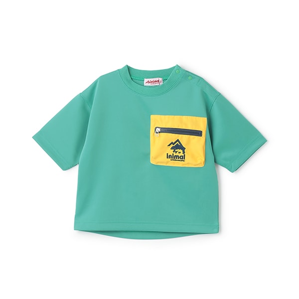 Japanese children's clothing mini#ML waterproof series zipper pocket top 90-140cm boys/girls summer TOPS