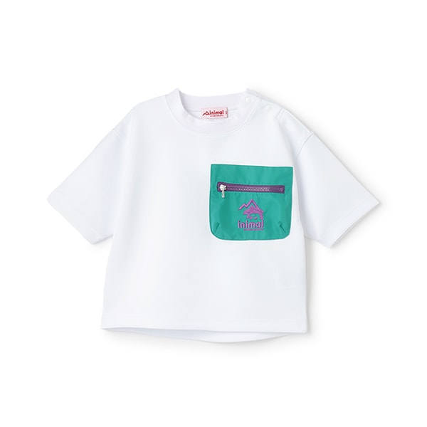 Japanese children's clothing mini#ML waterproof series zipper pocket top 90-140cm boys/girls summer TOPS