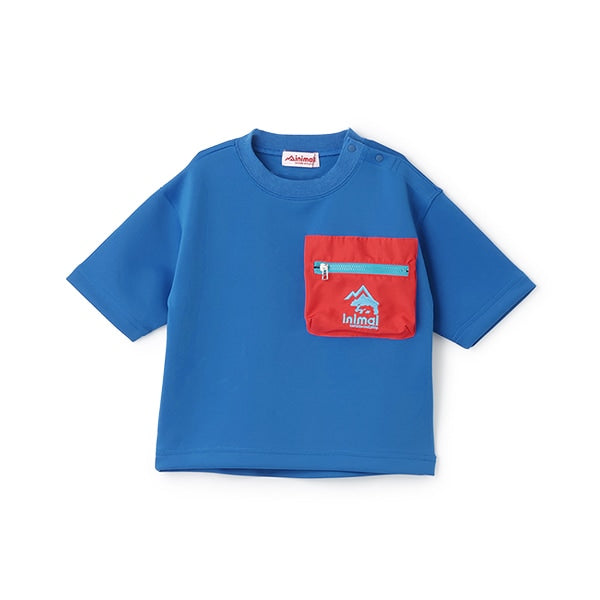 Japanese children's clothing mini#ML waterproof series zipper pocket top 90-140cm boys/girls summer TOPS