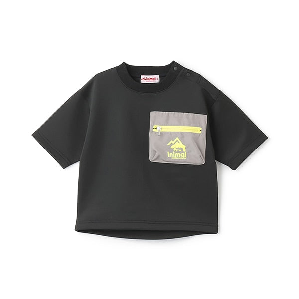 Japanese children's clothing mini#ML waterproof series zipper pocket top 90-140cm boys/girls summer TOPS