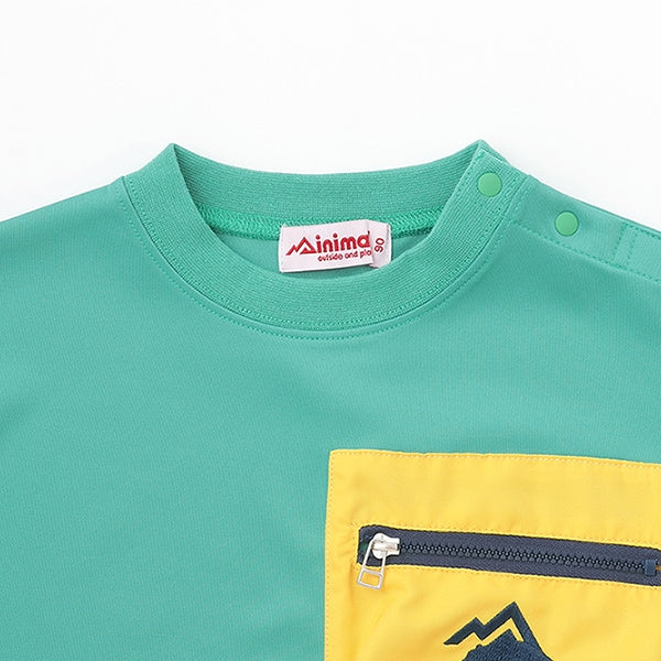 Japanese children's clothing mini#ML waterproof series zipper pocket top 90-140cm boys/girls summer TOPS
