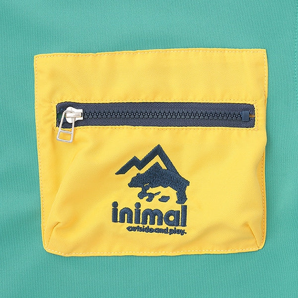 Japanese children's clothing mini#ML waterproof series zipper pocket top 90-140cm boys/girls summer TOPS