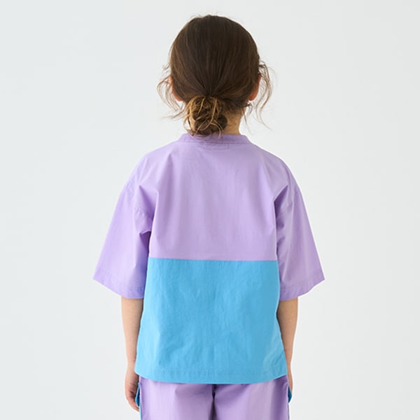 Japanese children's clothing mini#ML mountain pocket color block top 90-140cm boy's summer TOPS