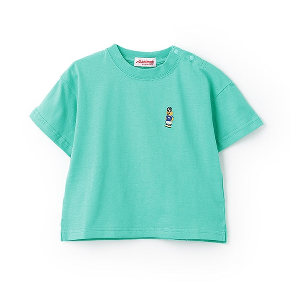 Japanese children's clothing mini#ML anti-fouling series sports embroidered bear top 90-140cm boys/girls summer TOPS