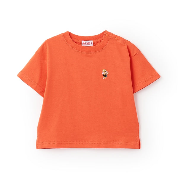Japanese children's clothing mini#ML anti-fouling series sports embroidered bear top 90-140cm boys/girls summer TOPS