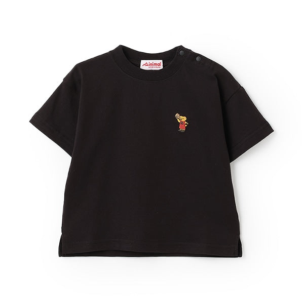 Japanese children's clothing mini#ML anti-fouling series sports embroidered bear top 90-140cm boys/girls summer TOPS