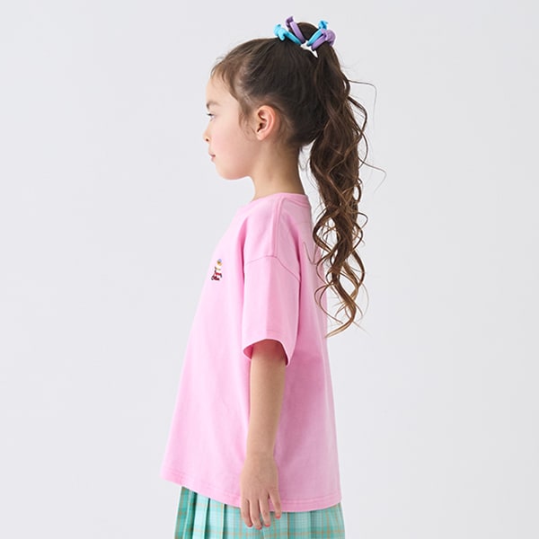 Japanese children's clothing mini#ML anti-fouling series sports embroidered bear top 90-140cm boys/girls summer TOPS