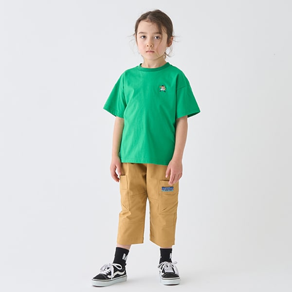 Japanese children's clothing mini#ML anti-fouling series sports embroidered bear top 90-140cm boys/girls summer TOPS