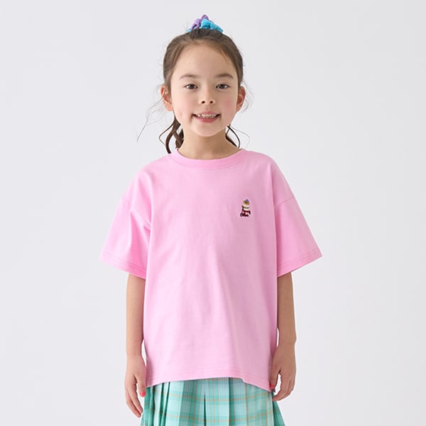 Japanese children's clothing mini#ML anti-fouling series sports embroidered bear top 90-140cm boys/girls summer TOPS