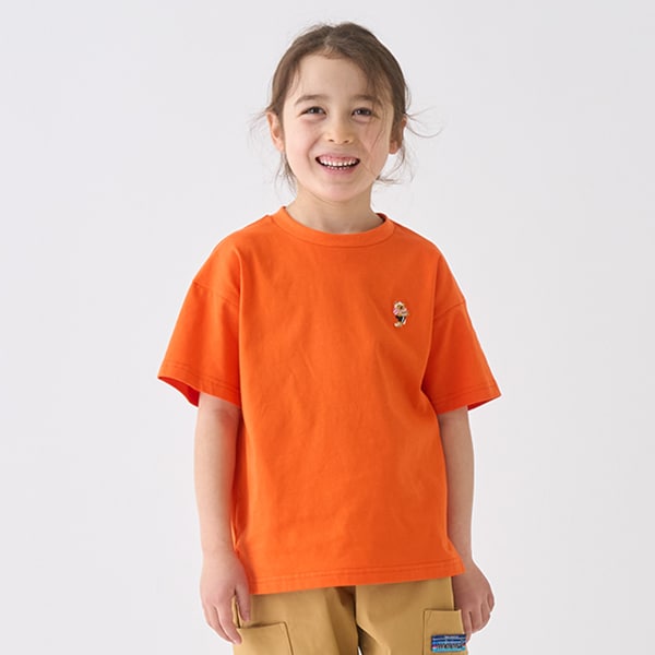Japanese children's clothing mini#ML anti-fouling series sports embroidered bear top 90-140cm boys/girls summer TOPS