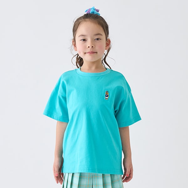 Japanese children's clothing mini#ML anti-fouling series sports embroidered bear top 90-140cm boys/girls summer TOPS