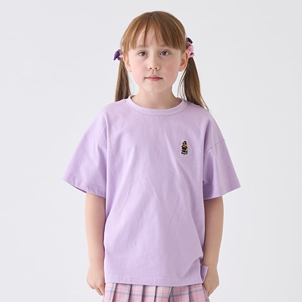 Japanese children's clothing mini#ML anti-fouling series sports embroidered bear top 90-140cm boys/girls summer TOPS