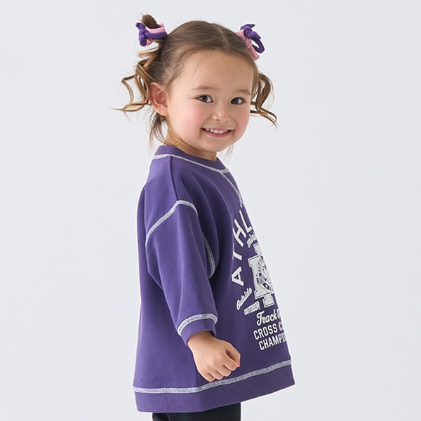 Japanese children's clothing mini#ML line letter print top 90-140cm boy's/girl's summer TOPS