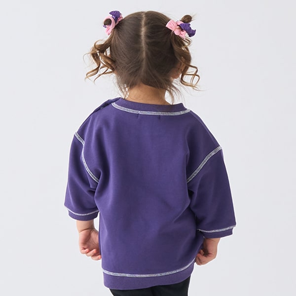 Japanese children's clothing mini#ML line letter print top 90-140cm boy's/girl's summer TOPS