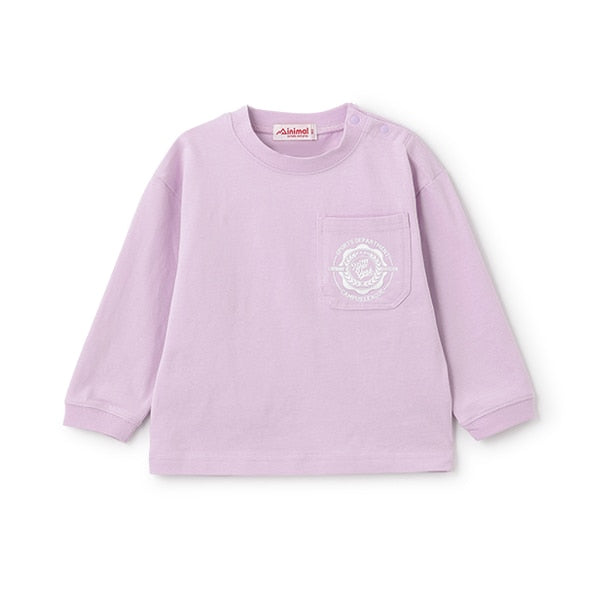 Japanese children's clothing mini #ML anti-fouling pocket top 90-140cm boys/girls spring and summer TOPS