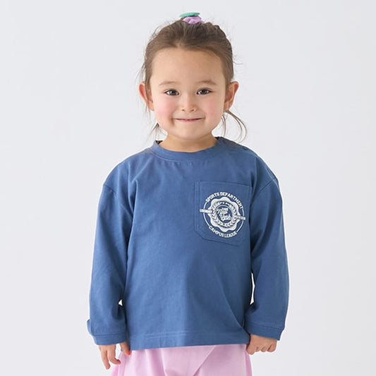 Japanese children's clothing mini #ML anti-fouling pocket top 90-140cm boys/girls spring and summer TOPS