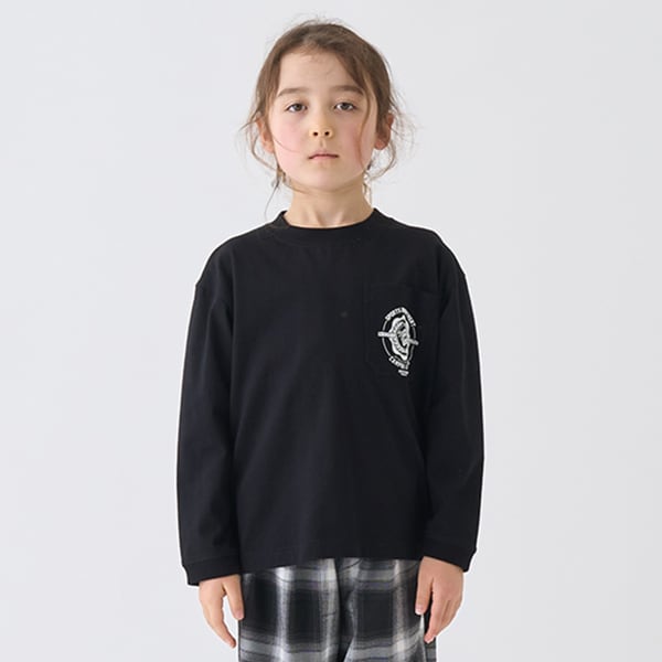 Japanese children's clothing mini #ML anti-fouling pocket top 90-140cm boys/girls spring and summer TOPS