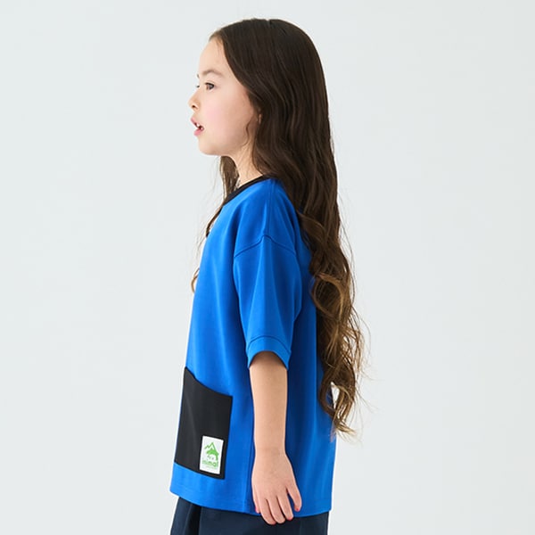 Japanese children's clothing mini#ML waterproof series water-absorbing quick-drying double-pocket top 90-140cm boys'/girls' summer TOPS