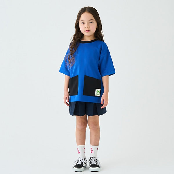 Japanese children's clothing mini#ML waterproof series water-absorbing quick-drying double-pocket top 90-140cm boys'/girls' summer TOPS