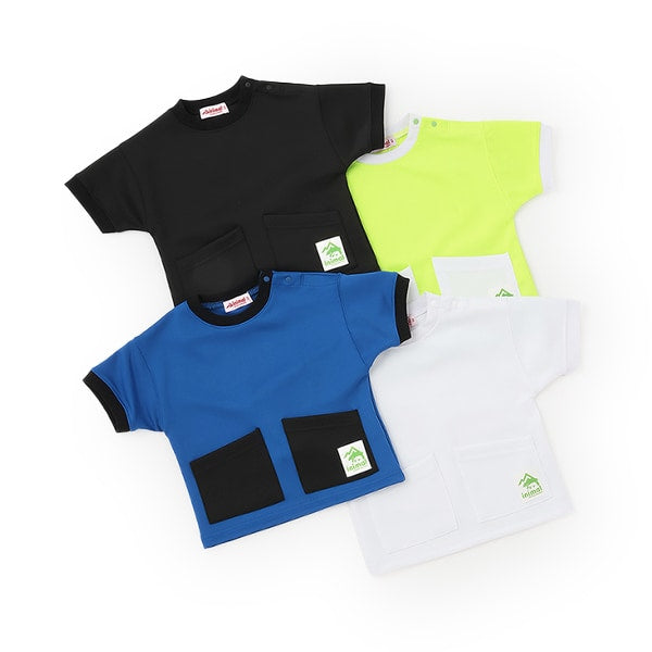 Japanese children's clothing mini#ML waterproof series water-absorbing quick-drying double-pocket top 90-140cm boys'/girls' summer TOPS
