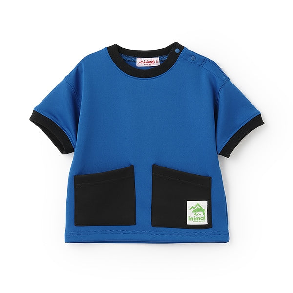 Japanese children's clothing mini#ML waterproof series water-absorbing quick-drying double-pocket top 90-140cm boys'/girls' summer TOPS