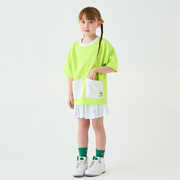 Japanese children's clothing mini#ML waterproof series water-absorbing quick-drying double-pocket top 90-140cm boys'/girls' summer TOPS