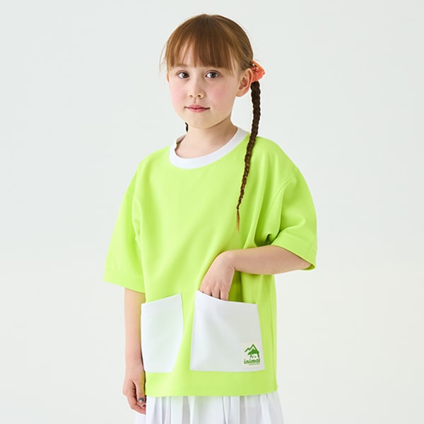 Japanese children's clothing mini#ML waterproof series water-absorbing quick-drying double-pocket top 90-140cm boys'/girls' summer TOPS