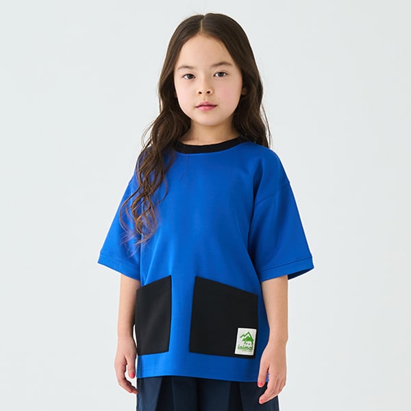 Japanese children's clothing mini#ML waterproof series water-absorbing quick-drying double-pocket top 90-140cm boys'/girls' summer TOPS