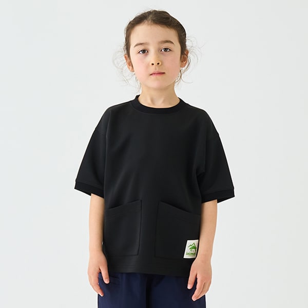 Japanese children's clothing mini#ML waterproof series water-absorbing quick-drying double-pocket top 90-140cm boys'/girls' summer TOPS