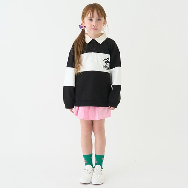 Japanese children's clothing mini #ML waterproof series quick-drying series embroidered rugby polo top 100-140cm boys/girls spring and summer TOPS