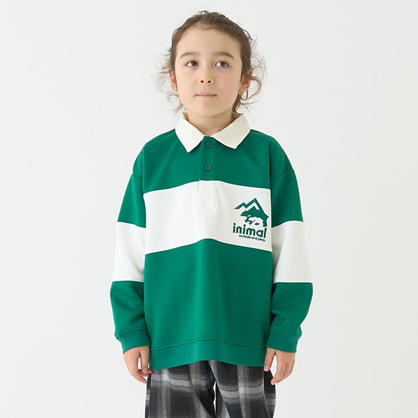 Japanese children's clothing mini #ML waterproof series quick-drying series embroidered rugby polo top 100-140cm boys/girls spring and summer TOPS