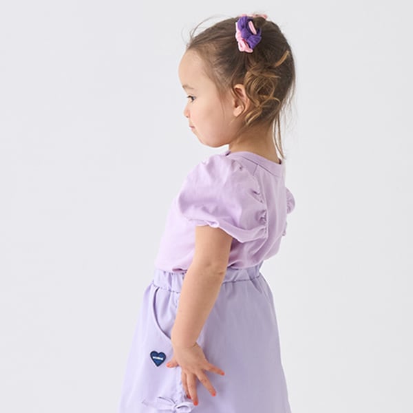 Japanese children's clothing mini #ML anti-fouling series puff sleeve top 90-140cm girls summer TOPS