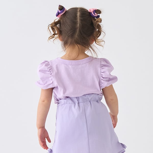 Japanese children's clothing mini #ML anti-fouling series puff sleeve top 90-140cm girls summer TOPS