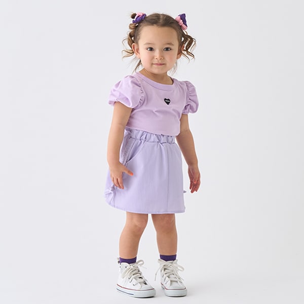 Japanese children's clothing mini #ML anti-fouling series puff sleeve top 90-140cm girls summer TOPS