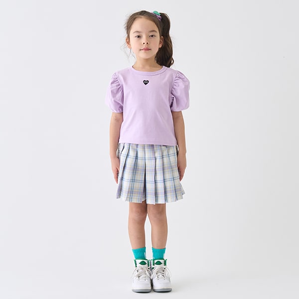 Japanese children's clothing mini #ML anti-fouling series puff sleeve top 90-140cm girls summer TOPS