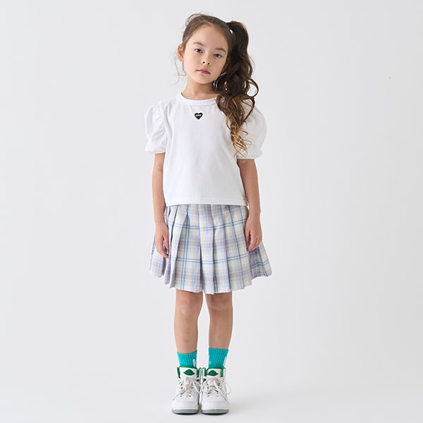 Japanese children's clothing mini #ML anti-fouling series puff sleeve top 90-140cm girls summer TOPS