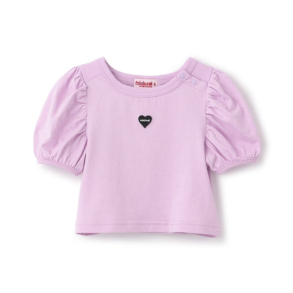 Japanese children's clothing mini #ML anti-fouling series puff sleeve top 90-140cm girls summer TOPS