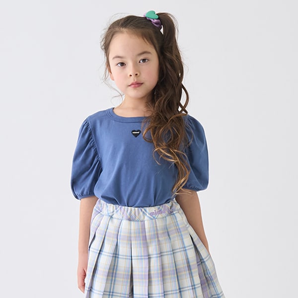 Japanese children's clothing mini #ML anti-fouling series puff sleeve top 90-140cm girls summer TOPS