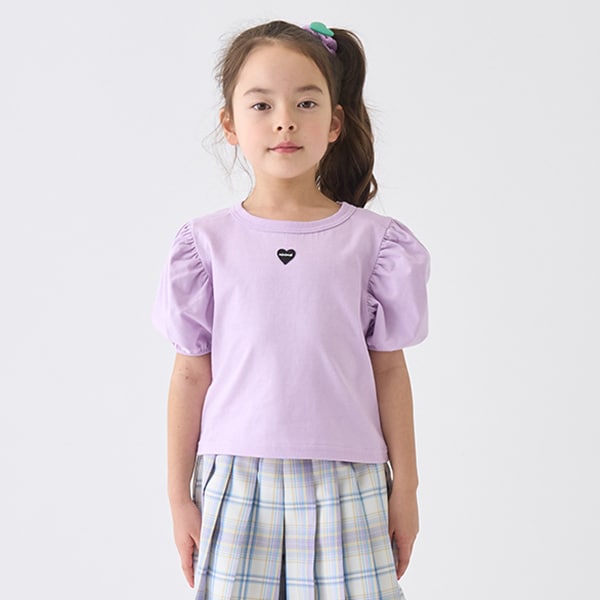 Japanese children's clothing mini #ML anti-fouling series puff sleeve top 90-140cm girls summer TOPS