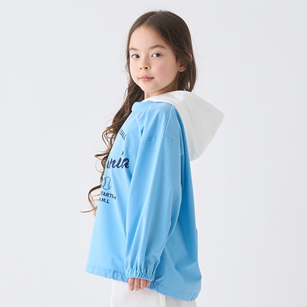 Japanese children's clothing mini#ML waterproof series hooded top 100-140cm girls spring and summer TOPS