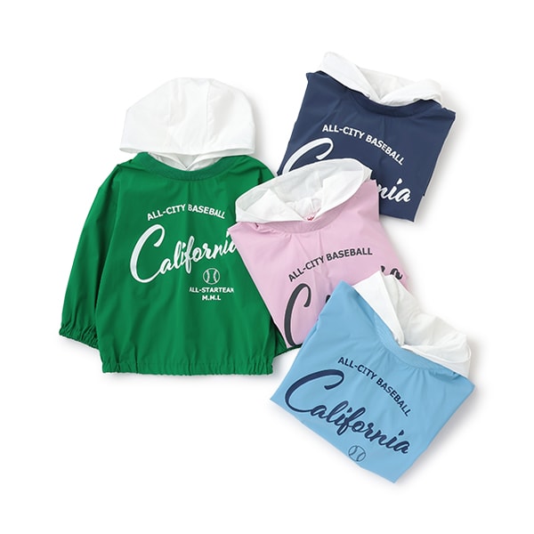 Japanese children's clothing mini#ML waterproof series hooded top 100-140cm girls spring and summer TOPS