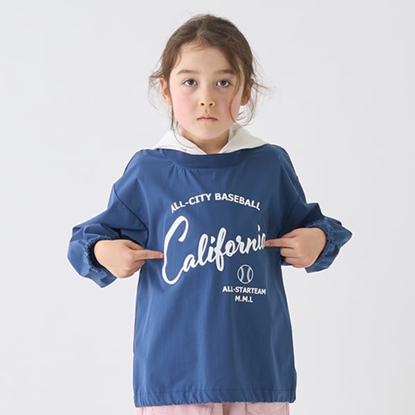Japanese children's clothing mini#ML waterproof series hooded top 100-140cm girls spring and summer TOPS