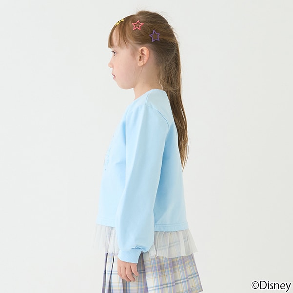 Japanese children's clothing mini #ML x Disney mesh splicing sweatshirt 100-140cm girls spring and summer TOPS