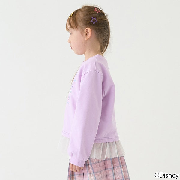 Japanese children's clothing mini #ML x Disney mesh splicing sweatshirt 100-140cm girls spring and summer TOPS