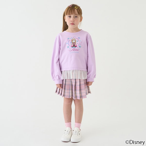 Japanese children's clothing mini #ML x Disney mesh splicing sweatshirt 100-140cm girls spring and summer TOPS