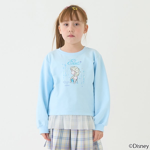 Japanese children's clothing mini #ML x Disney mesh splicing sweatshirt 100-140cm girls spring and summer TOPS