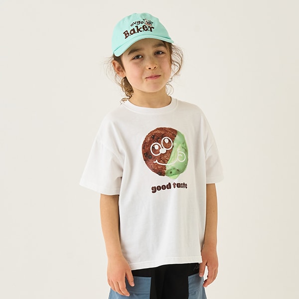 Japanese children's clothing mini#ML x ovgo Baker Cookie short-sleeved top 90-140cm boys/girls summer TOPS