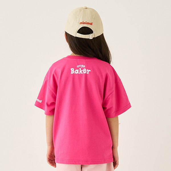 Japanese children's clothing mini#ML x ovgo Baker Cookie short-sleeved top 90-140cm boys/girls summer TOPS